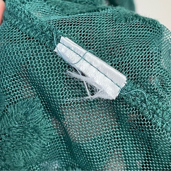 She & Sky Sheer Open Front Lace Kimono Green Boho gypsy small medium - Picture 6 of 10